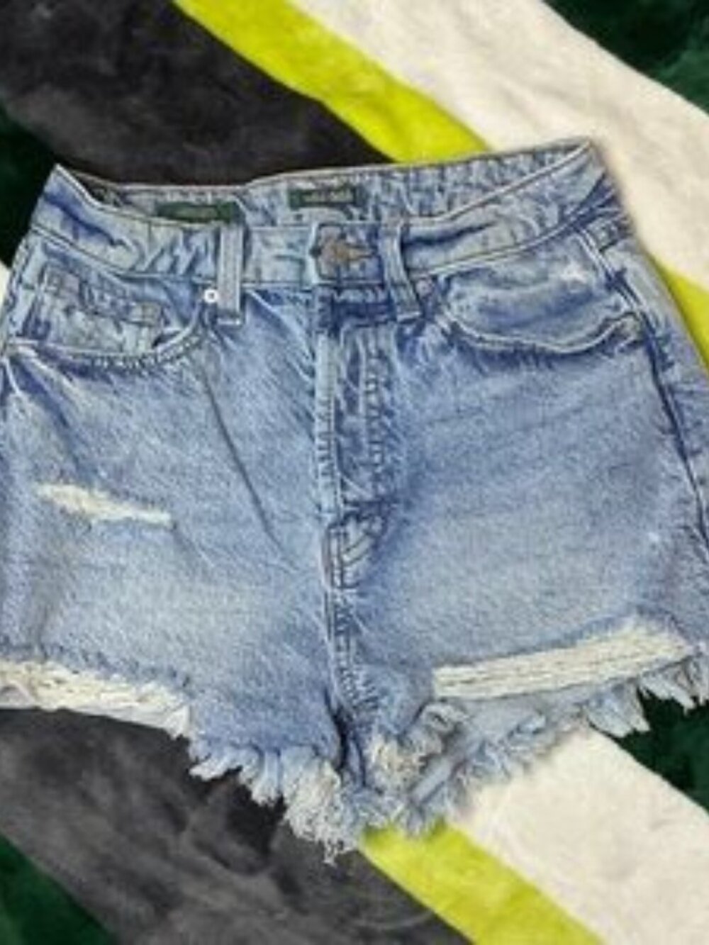 Light Blue Distressed Jean Shorts